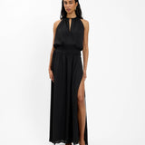 With Harper Lu Draped Backless Gown | Black
