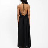 With Harper Lu Draped Backless Gown | Black