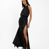 With Harper Lu Draped Backless Gown | Black