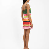 With Harper Lu Bias Mini Dress | Emerald Stripe