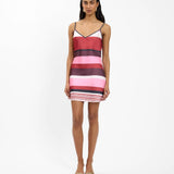 With Harper Lu Bias Mini Dress | Fuschia Stripe