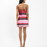 With Harper Lu Bias Mini Dress | Fuschia Stripe
