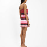 With Harper Lu Bias Mini Dress | Fuschia Stripe