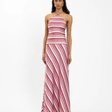 With Harper Lu Halter Maxi Dress | Magenta Stripe