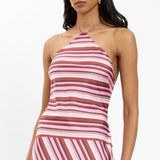 With Harper Lu Halter Maxi Dress | Magenta Stripe