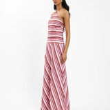 With Harper Lu Halter Maxi Dress | Magenta Stripe