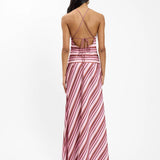With Harper Lu Halter Maxi Dress | Magenta Stripe