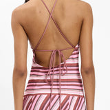 With Harper Lu Halter Maxi Dress | Magenta Stripe