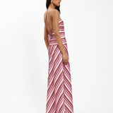 With Harper Lu Halter Maxi Dress | Magenta Stripe