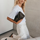Vestirsi Sloane Leather Convertible Clutch | Dark Chocolate