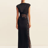 Eniko Lace Gathered Maxi Dress