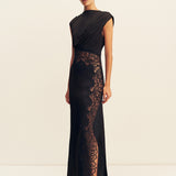 Eniko Lace Gathered Maxi Dress