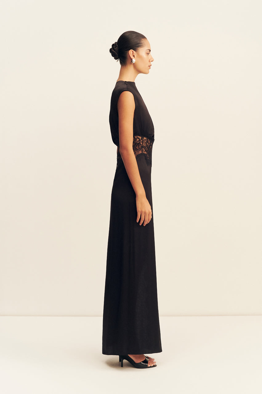 Eniko Lace Gathered Maxi Dress