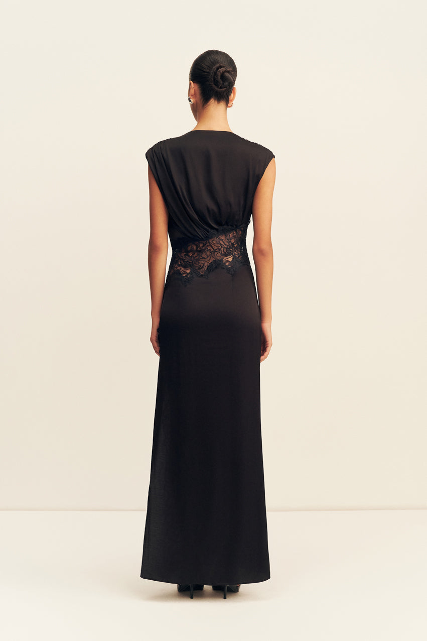Eniko Lace Gathered Maxi Dress