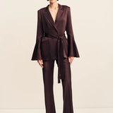 Shona Joy La Lune Flared Sleeve Belted Blazer | Espresso