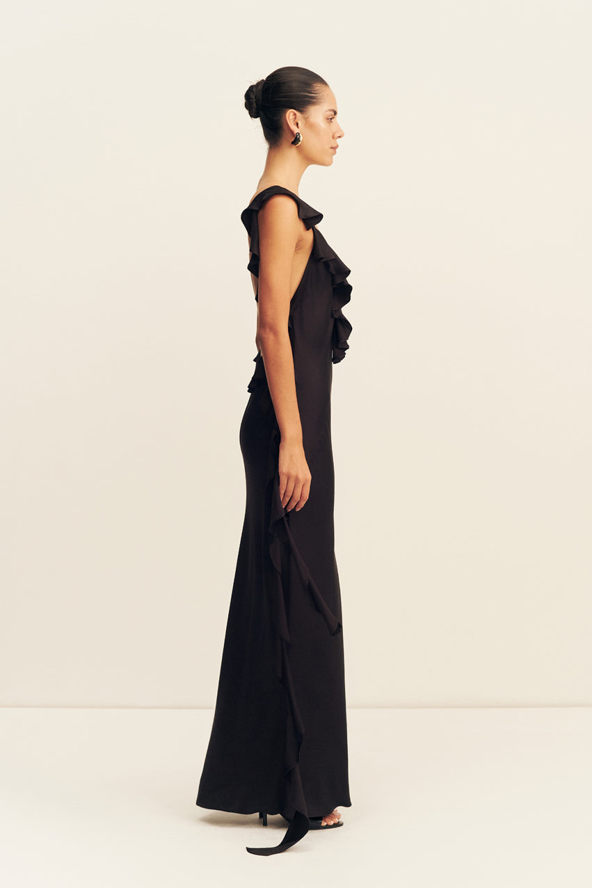Agnes Ruffle Slip Maxi Dress