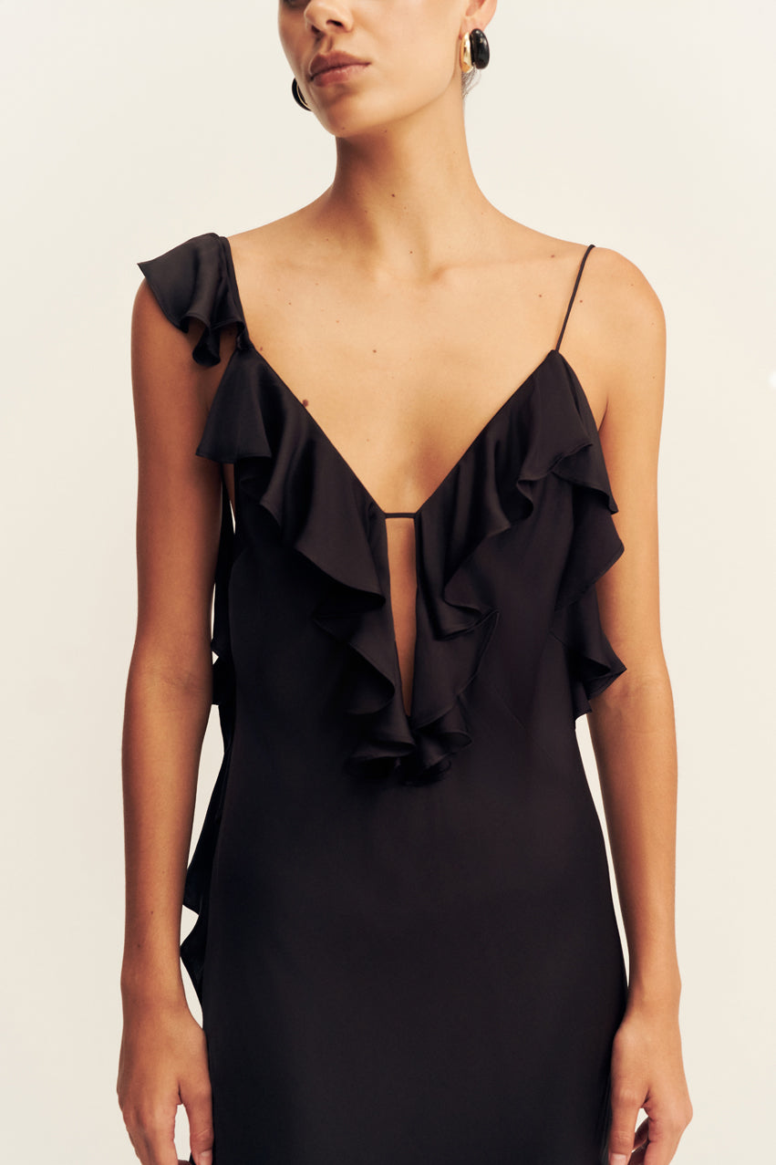 Agnes Ruffle Slip Maxi Dress