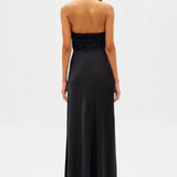 Misha Celine Satin Maxi Dress | Black