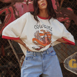 Sabbi The Very Oversized Cowgirl Tee | White (PRE-ORDER)