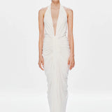 Misha The Venus Gathered Cupro Dress | Ivory (PRE-ORDER)