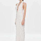Misha The Venus Gathered Cupro Dress | Ivory (PRE-ORDER)