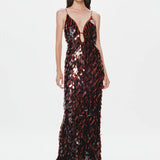 Misha Sapphire Sequin Maxi Dress | Fig (PRE-ORDER)