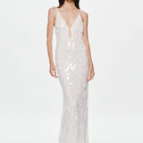 Misha Sapphire Sequin Maxi Dress | Ivory (PRE-ORDER)