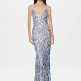 Misha Sapphire Sequin Maxi Dress | Dove Grey (PRE-ORDER)