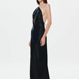Misha Xanthe Satin Dress | Black