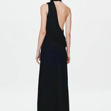 Misha Constantina Satin Gown | Black