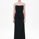 THE 'DRY JERSEY' DRAPED MIDI DRESS