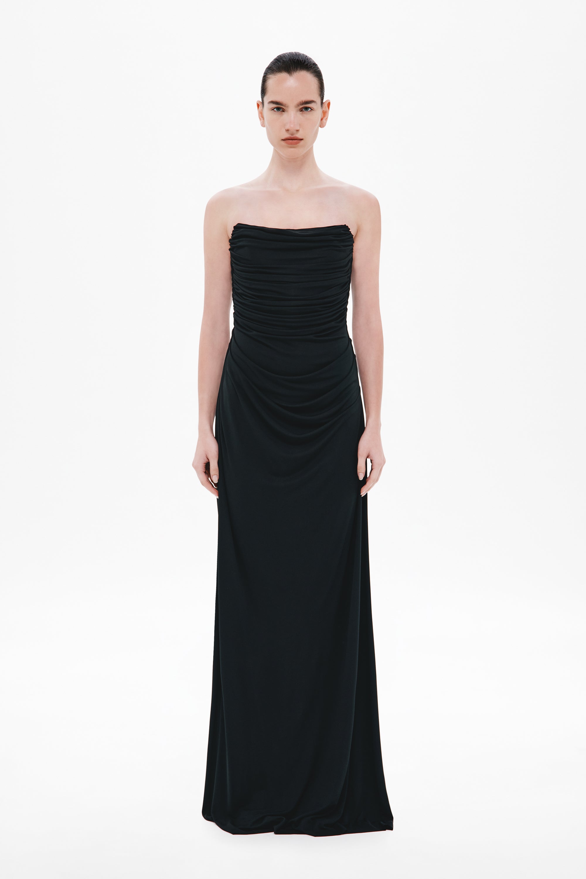 THE 'DRY JERSEY' DRAPED MIDI DRESS