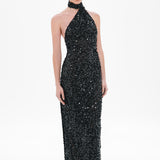 THE 'NICOLETTE' CROCHET SEQUIN DRESS