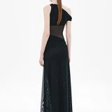 Misha Sisal Mesh Dress | Black