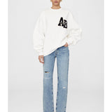 Anine Bing Miles Sweatshirt | Letterman Off White