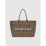 Anine Bing Leo Canvas Tote | Black Brown Leopard (PRE-ORDER)