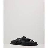 A.Emery Claude Sandal | Black Embossed Lizard