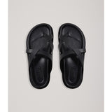 A.Emery Claude Sandal | Black Embossed Lizard