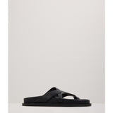 A.Emery Claude Sandal | Black Embossed Lizard