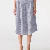Bassike Mini Check Pleat Skirt | Blue/Brown/Fine Check