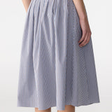 Bassike Mini Check Pleat Skirt | Blue/Brown/Fine Check