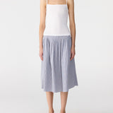 Bassike Mini Check Pleat Skirt | Blue/Brown/Fine Check