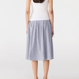 Bassike Mini Check Pleat Skirt | Blue/Brown/Fine Check