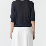 Bassike Contrast Collar Polo | Black/White