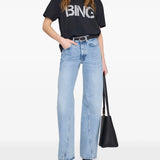 Anine Bing Wagner Tee Stencil | Washed Black