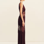 Jamila Lace Plunged Panelled Maxi Dress