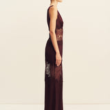 Jamila Lace Plunged Panelled Maxi Dress