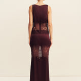 Jamila Lace Plunged Panelled Maxi Dress