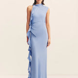 Shona Joy Rio Draped Ruffle Maxi Dress | Cornflower Blue