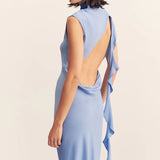 Shona Joy Rio Draped Ruffle Maxi Dress | Cornflower Blue